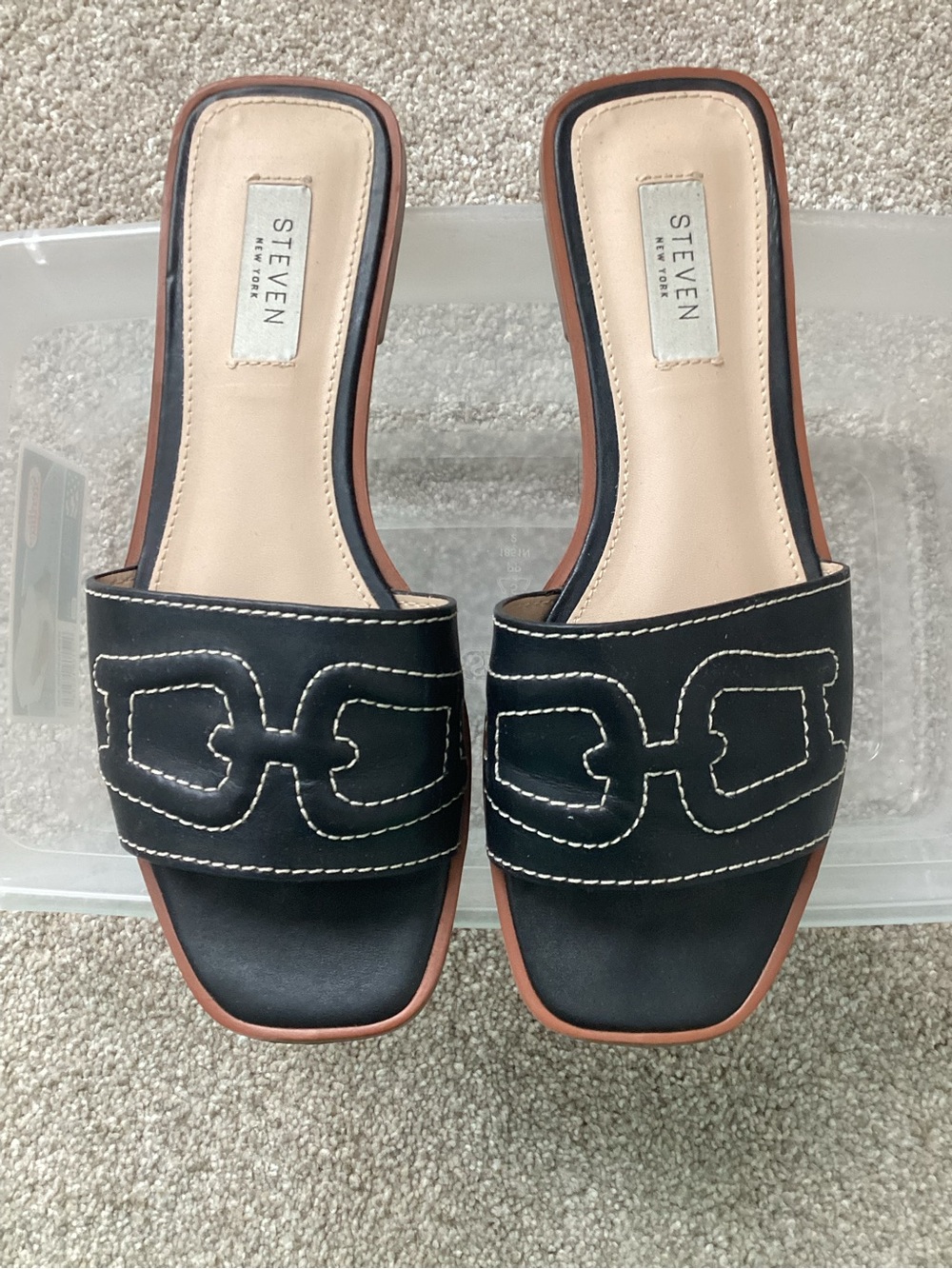 Steven by Steve Madden Hazie Black Slide Sandals